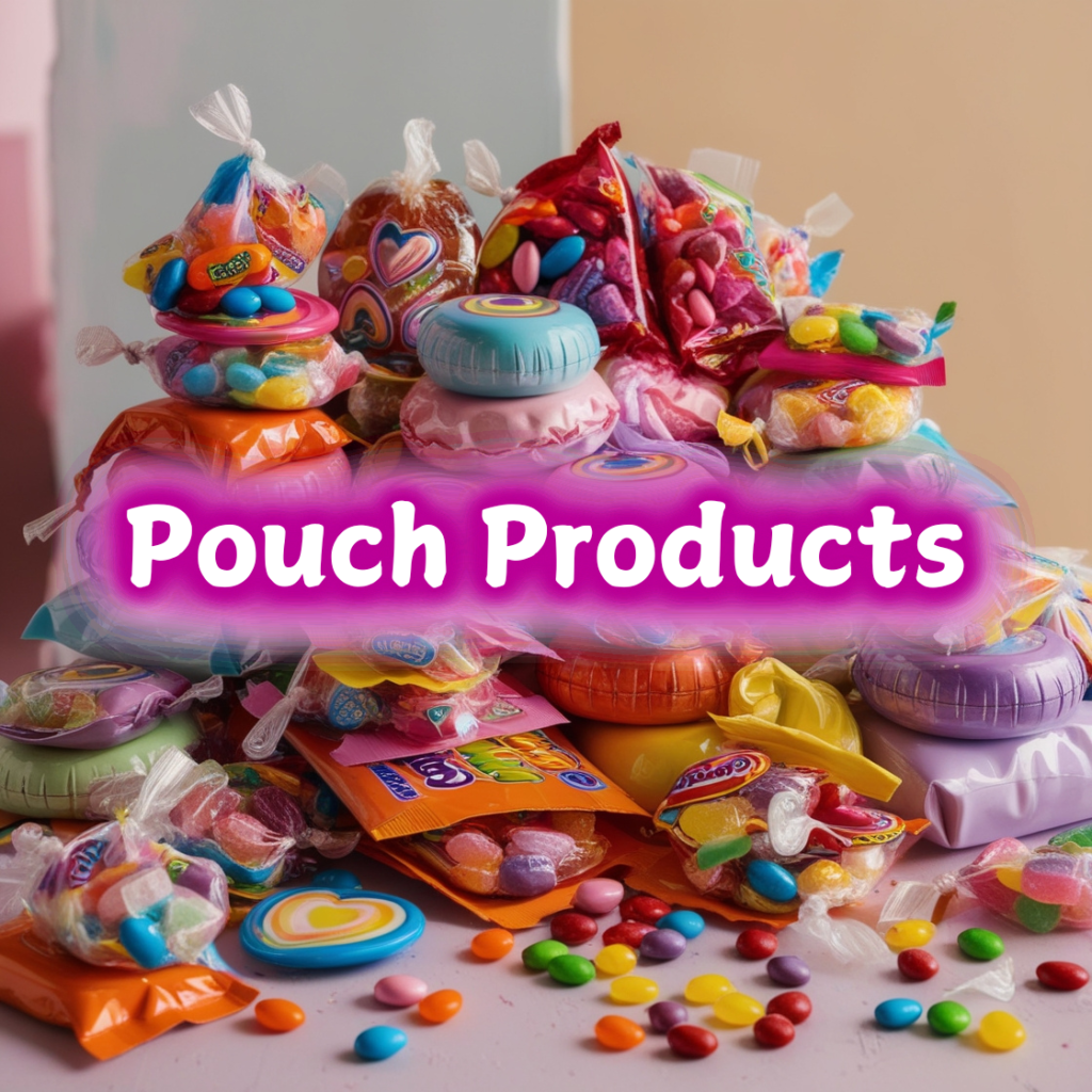 Pouch Products, a variety of colorful and flavorful candies packaged in convenient pouches.
